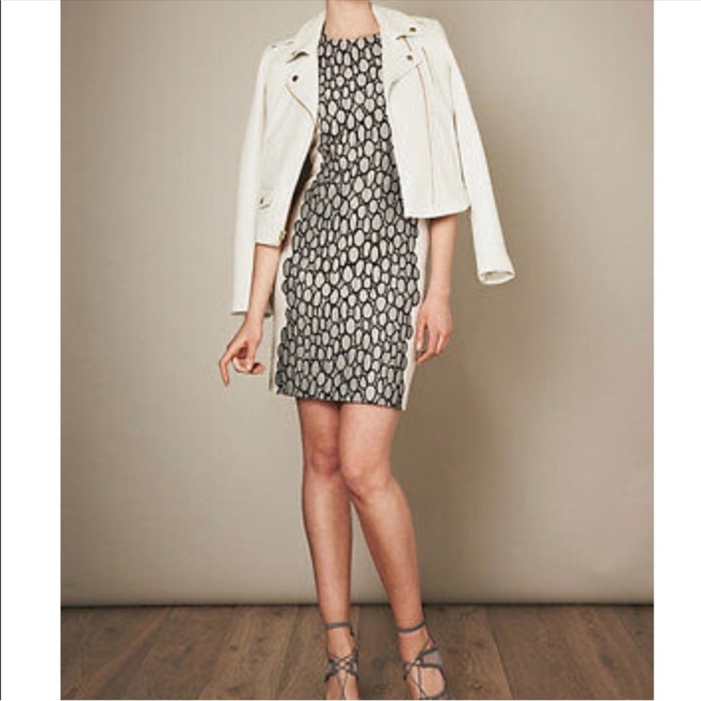 Diane Von Furstenberg Tilda knit sheath dress with black lace applique Size 10 - Picture 3 of 11